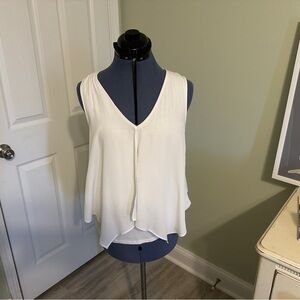 Green Envelope White V-Neck Tank Top